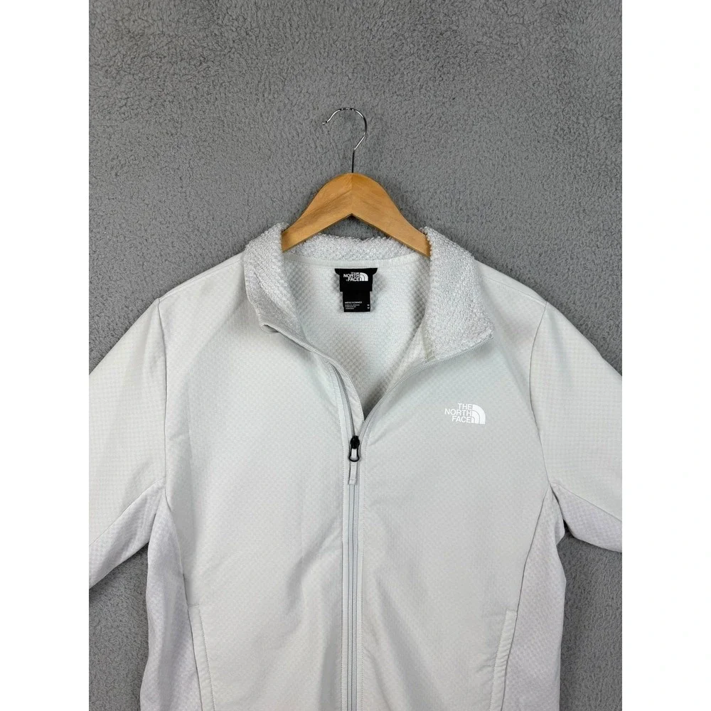 The North Face Jacket Mens M White Softshell Fleece Lined Full Zip Hiking Men